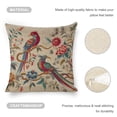 thumbnail image 4 of Birds, Flowers Linen toss pillowcase decoration pillowcase gifting preferred 20x20 inch cushion cover 2 sets sofa pillowcase sofa bedroom living room car, 4 of 8
