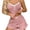 Pink, variant on Women's Lace Trim Pajama Set, Camisole with Ruffle Hem Shorts Two-Piece, Sweet and Soft Sleepwear for Bedtime, Home Wear, and Casual Lounging Comfort-Black