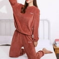 thumbnail image 6 of Women's Pajama Sets Long Sleeve Sleepwear Loungewear Warm Suit For Winter Coral Velvet 2025 New Thickened Plus Velvet Large Size Casual Wearable Home Clothes Plus Size Womens Clothing, 6 of 9