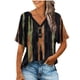 thumbnail image 3 of TaTaai Women Casual Fashion V Neck Short Sleeve All Over Print T Shirt Loose Button Top Ladies Weekend Outdoor Vacation Wear Soft Breathable Non See Through Versatile Stylish Top Gift, 3 of 6