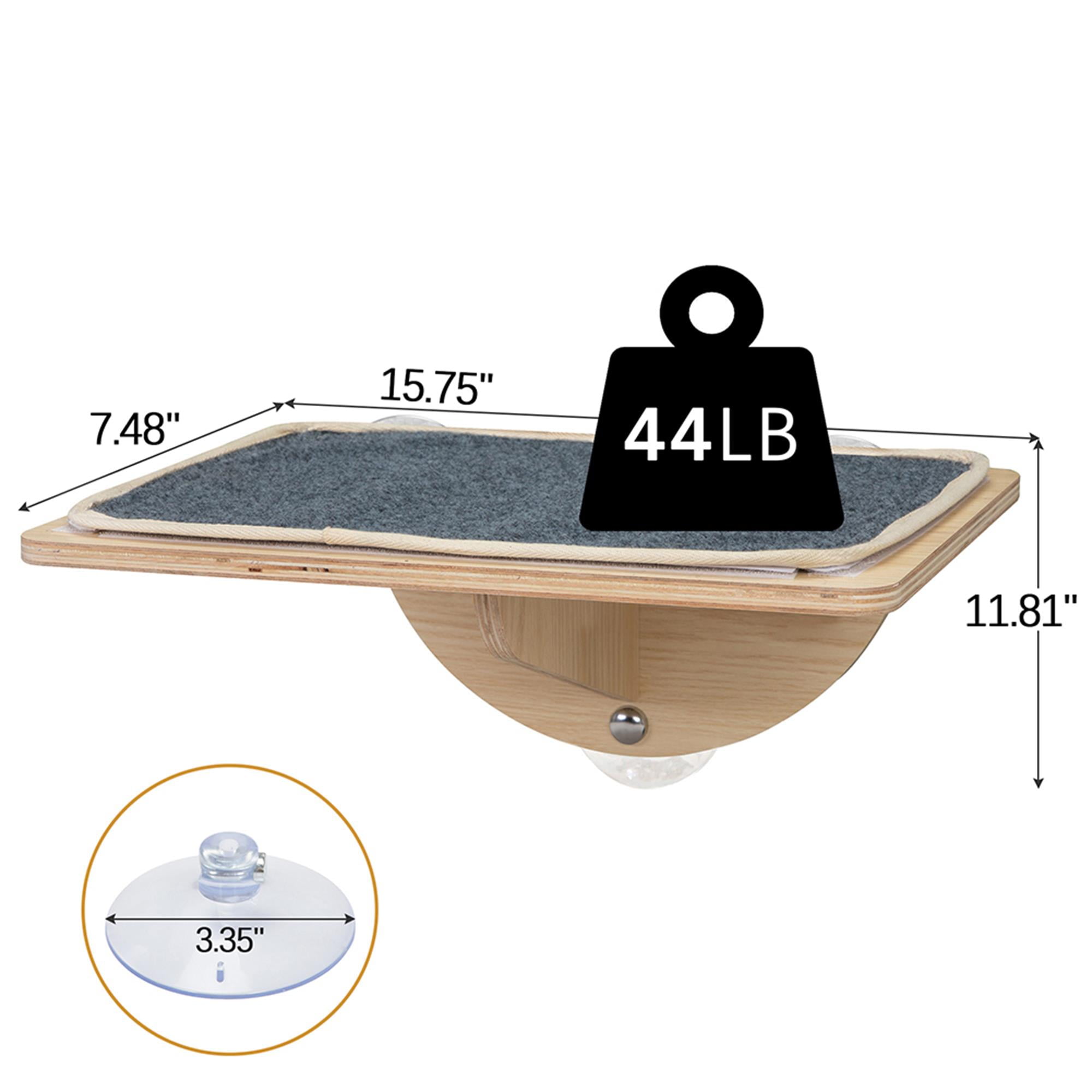 resenkos 15" Cat Window Perch Large Cat Hammock for Window Cat Nest Bed Kittens Resting Seat Cats Bed, Beige