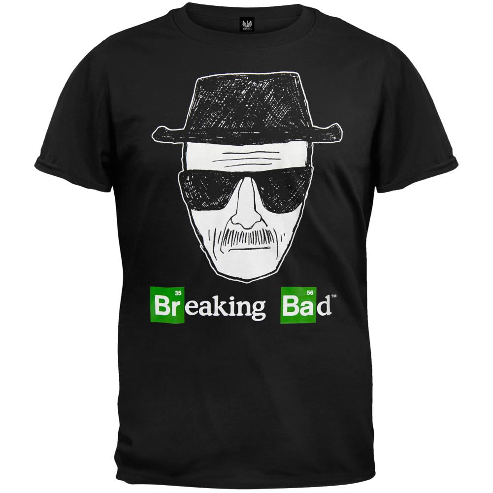 T-shirt Femme Breaking Bad Heisenberg - Visage Croquis Petit Motif - Marque Gildan 100% Coton Taille 3XL