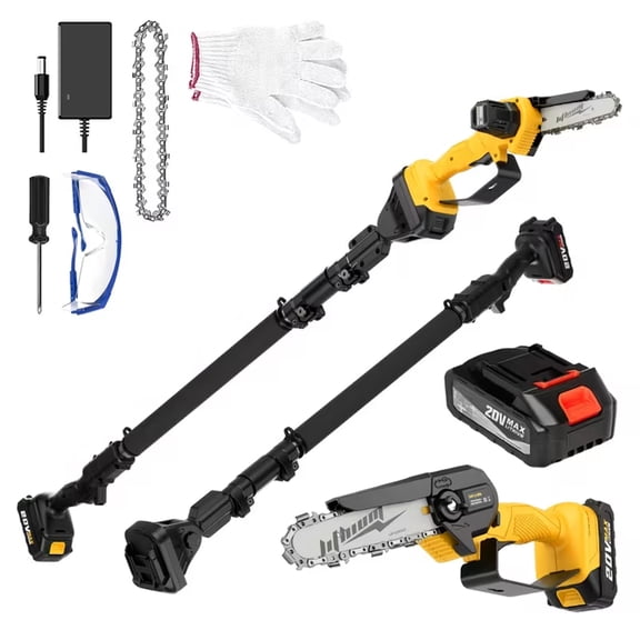 6-inch chain electric pole saw single battery yellow