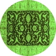 thumbnail image 1 of Ahgly Company Indoor Round Oriental Green Traditional Area Rugs, 5' Round, 1 of 4