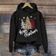 thumbnail image 2 of WILLBEST Sudadera Larga para Mujer, Estilo Navideño, con Estampado de Letras, Cuello Redondo, Estilo Urbano, Manga Larga, con Capucha Grande, 2 of 5