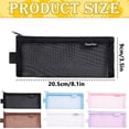 thumbnail image 3 of olkpmnmk Grid Mesh Pencil Case, Clear Pencil Pouch, Travel Makeup Bag, Small Toiletry Bag with Handle and Zipper, Marker Pouch for College Classroom Teachers Office Supplies, 3 of 6