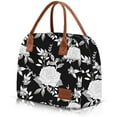 thumbnail image 1 of Lunch Bags for Women Insulated Lunch Box Cooler Bag Waterproof Lunch Kit Portable Large Meal Prep Container Work Tote Bag for Ladies White Rose, 1 of 6