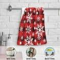 thumbnail image 3 of 2-Piece Polyester cotton Towel Set Absorbent Black and White Checkered Snowflake Hand Towel Bath Towel Soft and Comfortable Machine Wash 28.3x14.4, 3 of 7