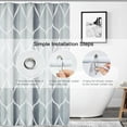 thumbnail image 2 of Grey Fabric Shower Curtain, Waterproof Design and Polyester, Quick-Drying, Weighted Hem, Shower Curtains Set for Bathroom W 72 x H 72, Durable and Washable with 12 Hooks, 2 of 6