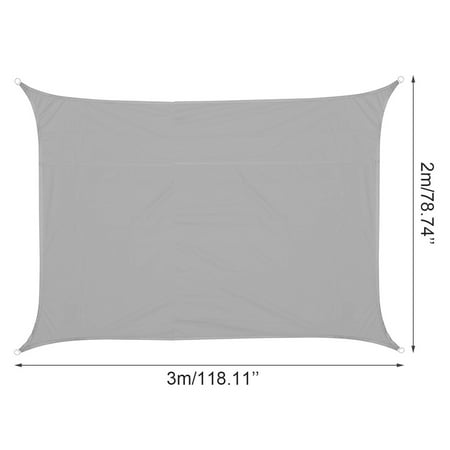 10x7FT Sun Shade Sail Outdoor Waterproof 300D Canopy UV Block Sheet