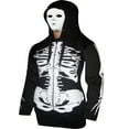 thumbnail image 2 of Women Open Face Skeleton Hoodie Sweatshirt Halloween Costume Long Hoodie Black M, 2 of 4