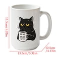 thumbnail image 2 of Taza de café con un divertido y sarcástico gato negro: "¿Ya está muerto?" Taza de cerámica con humor para amantes de los gatos, apta para lavavajillas y microondas., 2 of 6