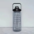 thumbnail image 2 of Large Water Bottle, 64 oz Half Gallon Sports Jug with Straw and Time Marker Portable BPA Free Plastic Cup for Gym Fitness Outdoor Activities and Daily Hydration Tracking, Black, 2 of 4