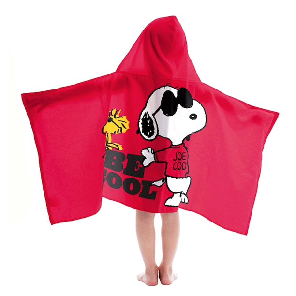 Peanuts Snoopy and Woodstock Be Cool Kids Cotton Hooded Bath Towel