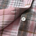 thumbnail image 3 of IVEYRTF Children Boys Girls Classic Flannel Button Shirt Jacket Plaid Long Sleeve Lapel Shacket Soft Fall Tops for Kids 1-9 Years(Pink#2,12 Months), 3 of 8
