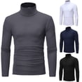 thumbnail image 2 of SUNSIOM Chandail Décontracté pour Hommes, Col Roulé Slim Monochrome, 2 of 5