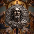 thumbnail image 4 of Zhourta Aluminum Jesus Wall Plaque 7.87Inch Diameter Craft Ornament for Holiday Home Decor and Spiritual Gift Giving, 4 of 5