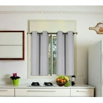 (K54) White Stone 1 Panel Silver Grommets Window Curtain 3 Layered Thermal Heavy Thick Insulated Blackout Drape Treatment Size 30" Wide X 54" Length