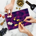 thumbnail image 5 of Magenta Cutting Board, Trippy Zip Style Mix Pattern with Dark Color Effects and Diagonal Linked Lines, Decorative Tempered Glass Cutting and Serving Board, Small Size, Fuchsia Purple, by Ambesonne, 5 of 5