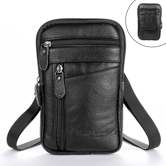 Crossbody Cell Phone Bag, Leather Belt Bag Purse Pouch with Belt Clip, Phone Holster Case Fit for iPhone, Samsung