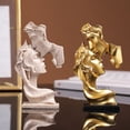 thumbnail image 2 of Mini Resin Lovers Statue Figurine Kissing Posture Model Craft Sculpture Ornament Home Decor Desktop Wine Cabinet Decoration (Champagne), 2 of 7