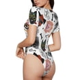thumbnail image 2 of KLL Hip Hop Dog pour Femmes Justaucorps à Manches Courtes, Justaucorps Aguichant une Pièce Col Rond Justaucorps Shapewear Contrôle du Ventre-TG, 2 of 7