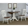 thumbnail image 7 of Andrews 3-Piece Round Wood Top Distressed Antique White With Chestnut Brown Dining Set With Napoleon Chairs, 7 of 7