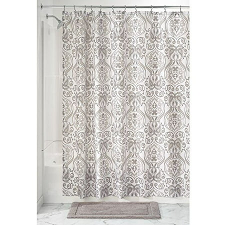 Interdesign Tribal Damask Fabric Shower, Taupe Damask Curtains