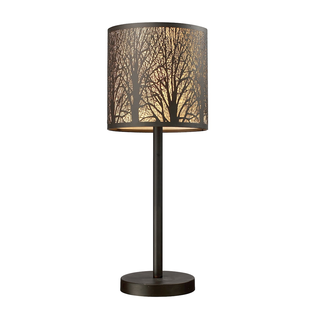 Woodland Sunrise Portable Table Lamp in Aged Bronze