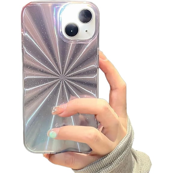 Designed for iPhone Case,Luxury Aurora Gradient Glitter Sparkling Shockproof Protective Cover Phone Case (iPhone 15 Pro Max,Purple)