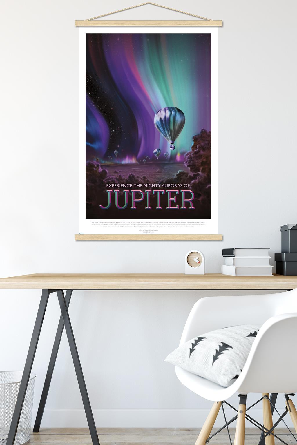 NASA - Jupiter Travel Poster Wall Poster with Magnetic Frame, 22.375" x 34"