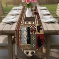 thumbnail image 6 of Lodge Bear Cabin Table Runner Linen Burlap Table Runner 72 Inches Long Vintage Brown Buffalo Plaid Boho Dresser Scarves for Kitchen Island Coffee Dining Room Party Wedding Holiday Decoration 16"x72", 6 of 8