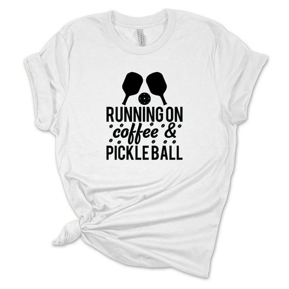 Running on Coffee and Pickleball, Pickleball Shirt, Pickleball Game Shirt, Pickleball Gift, Funny Pickleball Tee, Unisex Fit Tee