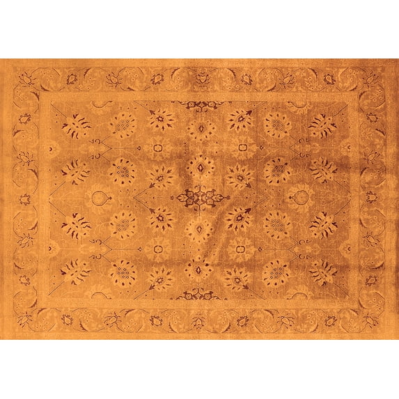 Ahgly Company Indoor Rectangle Oriental Orange Industrial Area Rugs, 5' x 8'