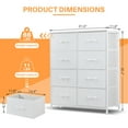 thumbnail image 6 of Simenmax 8 Drawer Dresser for Bedroom Fabric Dresser Chest of Closets Storage Units Organizer Tower Wooden Top Shelf for Bedroom, Hallway, Entryway, Closet,White, 6 of 7