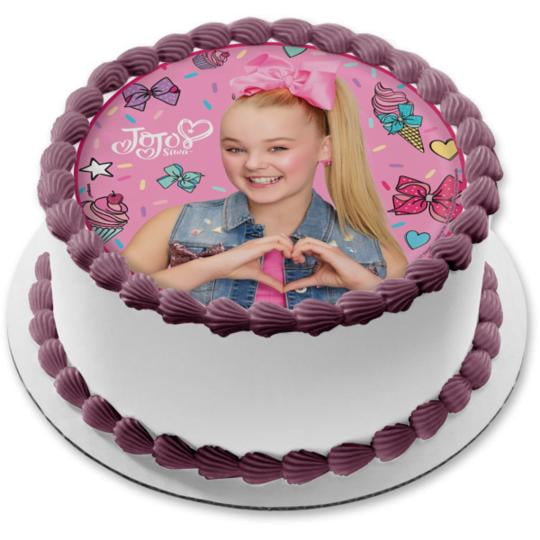 Jojo Siwa Ice Cream Hairbows Cupcakes Edible Cake Topper Image 8" Round