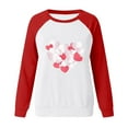 thumbnail image 2 of FASHOFT Crewneck Valentine Day Sweatshirt for Women Love Heart Graphic Shirts Valentine's Day Gift for Her Oversized Hoodies Red XL, 2 of 4