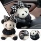 thumbnail image 4 of Wartleves Lindo adorno para interruptor de señal de giro de limpiaparabrisas con forma de panda con lazo para coche, muñeco de peluche para coche de EE. UU., 4 of 6
