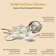 thumbnail image 4 of Gotham Steel 10 Pc Hammered Pots and Pans Set Non Stick, Easy Clean Kitchen Ceramic Cookware Set Nonstick, Long Lasting Pot and Pan Set with Skillet, Oven Safe, No Forever Chemicals, Cream/Gold, 4 of 7