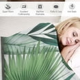 thumbnail image 3 of GOSMITH Soft Plush Blankets Tropical Palm Leaves Summer Green Banana Leaf Flannel Blanket White, 3 of 6