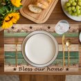thumbnail image 4 of Western Texas Star Vintage Placemats Set of 12, Retro Farmhouse Brown Green Wooden Placemats for Dining Table, Place Mats for Kitchen Tabletop, Waterproof Wipeable Dining Table Mats Set, 4 of 9