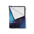 thumbnail image 2 of Navy and Blush Soft Flannel Fleece Blanket, Eighties Inspired Retrofuturistic Triangles Virtual Reality Sci Fi, Cozy Plush for Indoor and Outdoor Use, 70" x 90", Indigo Blue Hot Pink, by Ambesonne, 2 of 6