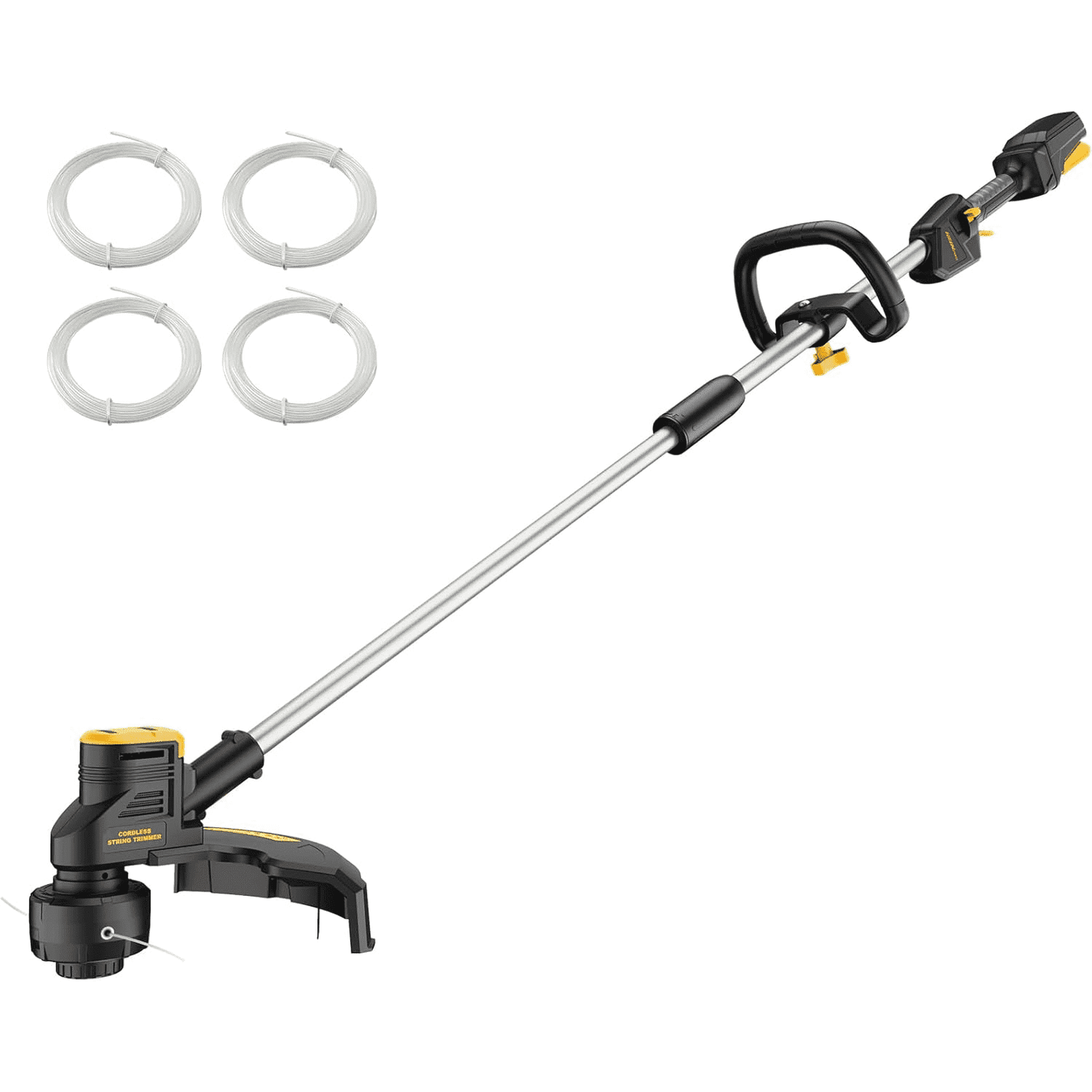 Cordless Weed Wacker Compatible with DeWalt 20V MAX Battery | 16" Brushless Weed Eater, Grass Trimmer for Lawn Care, Bump Feed, String Trimmer with 4 Bulk Trimmer Line Coils (Tool Only)