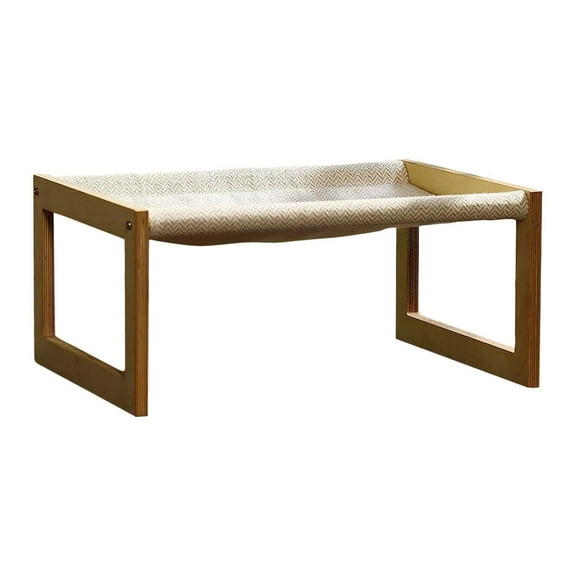 Stgfyxgs Cat Hammock Bed Cat Couch Breathable Fabric Wooden Elevated Cat Bed Indoor Cat Raised Bed for Small Animal Puppy Rabbit Bunny