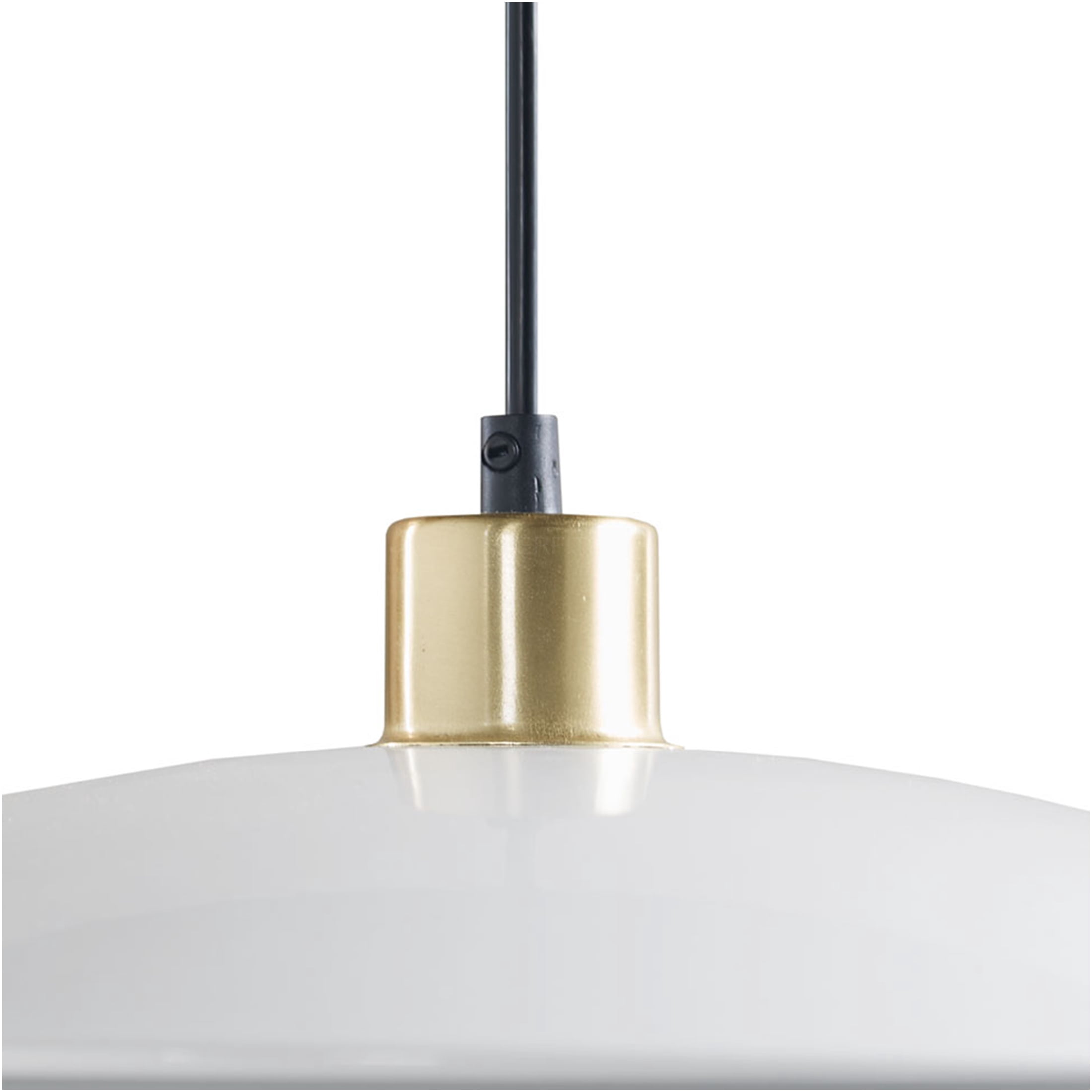 JERFIT Modern Double Layer Pendant Light Fixture, Gold and White Metal Ceiling Light for Kitchen Island Dining Room, Dimmable Hanging Light with 43" Cord, 1 Bulb E26 Base (Bulb Not Included)