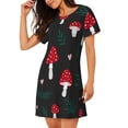 thumbnail image 2 of Lsque Amanita Mushroom Pattern Nightgowns for Women Sleep Shirts Short Sleeve Nightshirt Pullover Nightdress Soft Sleepwear Relaxed Fit Nightdress, 2 of 6