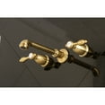 thumbnail image 3 of Kingston Brass KS7027TAL Tudor Two-Handle Wall Mount Roman Tub Faucet, Brushed Brass, 3 of 8