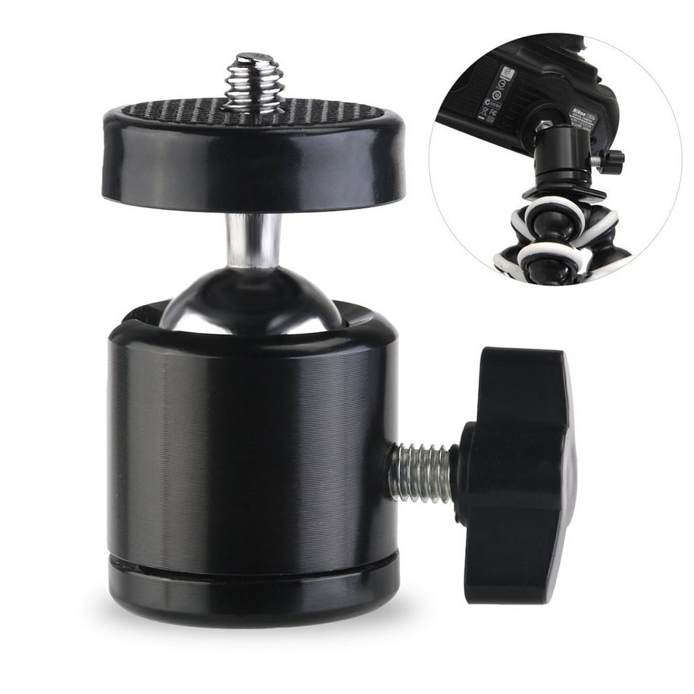 Mini Ball Head 360Degree Rotating with 1/4" 3/8" Thread Base Mount Q29