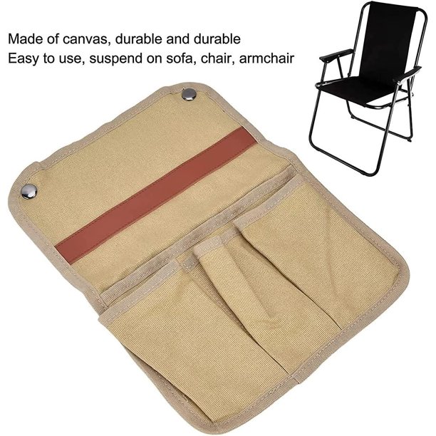 2 uds organizador de reposabrazos de silla 12,5x9,4 "gran capacidad bolsa de almacenamiento colgante silla plegable reposabrazos organizador de almacenamiento bolsa de lona sillón Caddy para sofá ZefeiWu 1327534253610