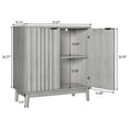 thumbnail image 2 of Fluted Sideboard Cabinet, Wash Grey Buffet Storage - Adjustable Shelf, Living Room TV Stand, Modern Accent Cabinet, 2 of 9